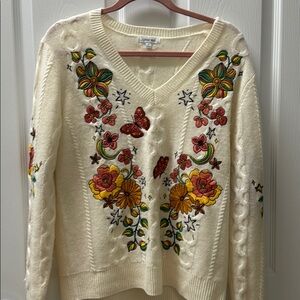 Cashmere embroidered sweater.